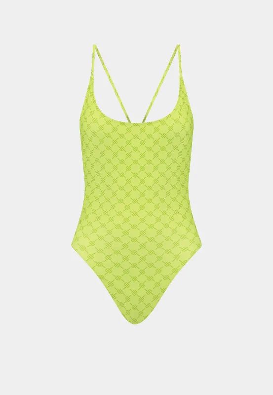 Daily Paper Reya Monogram Swimsuit Daiquiri Green Comfortable Swim Dress