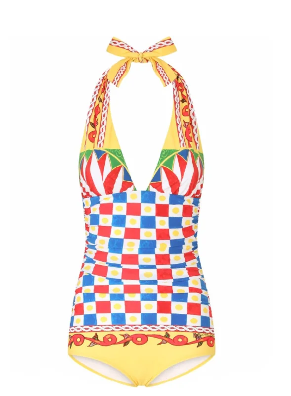 Dolce & Gabbana Carretto-print swimsuit Luxury Swimsuit Style