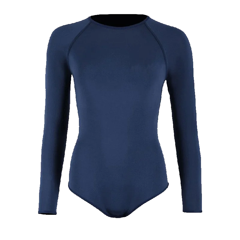 Womens Junior Guard 1-Piece L/S Swimsuit Navy (READ SIZING) Solid Color Swimsuit