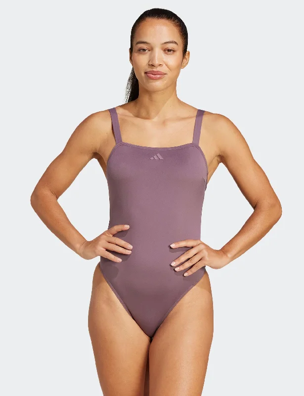 Iconisea Padded U-Back Swimsuit - Shadow Fig/White Quick-Dry Swimsuit