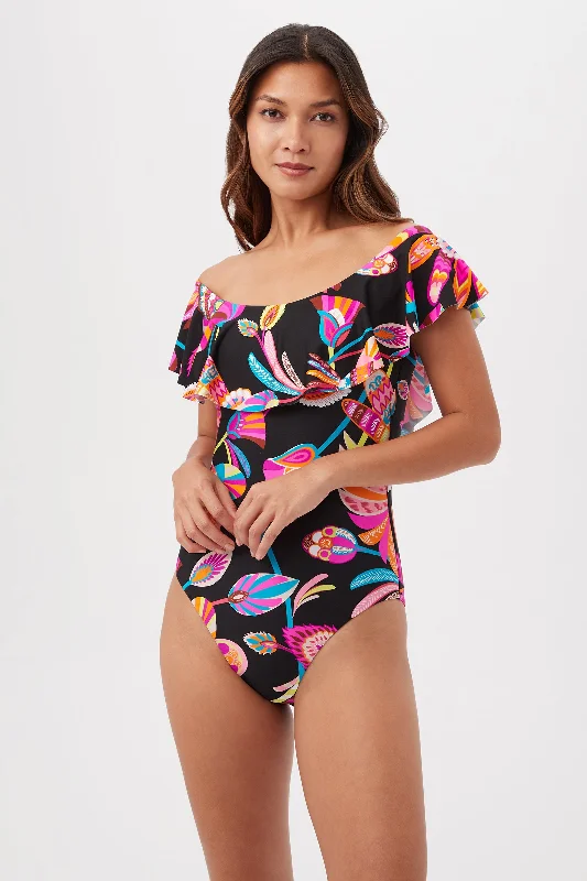 Luminary Off-the-Shoulder Ruffle One-Piece Swimsuit Elegant Ruffled Bikini