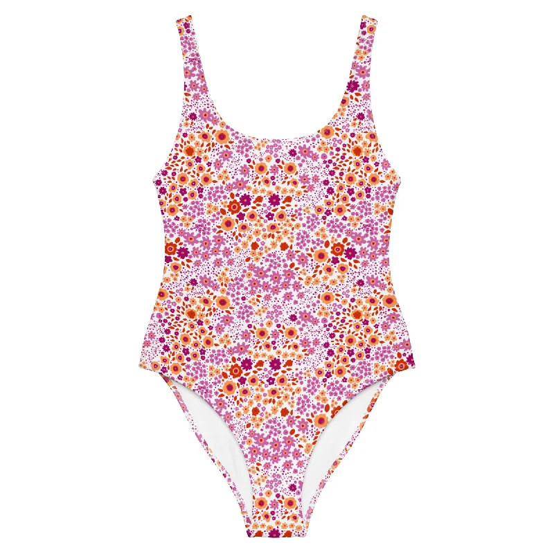 Lesbian Flowers One-Piece Swimsuit Quick-Dry Swimsuit