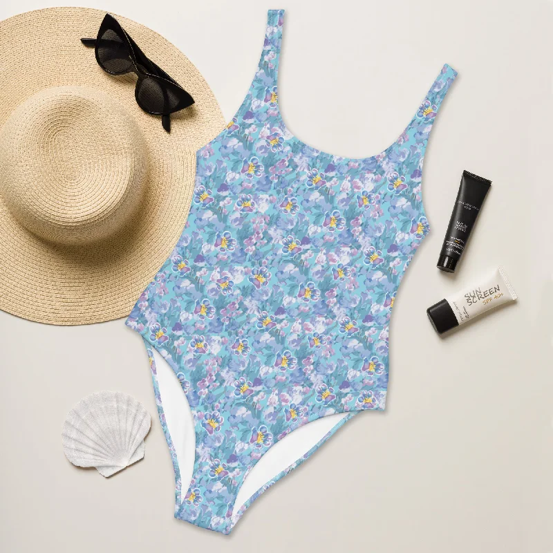 Floral Paw One-Piece Swimsuit Tropical Print Bikini