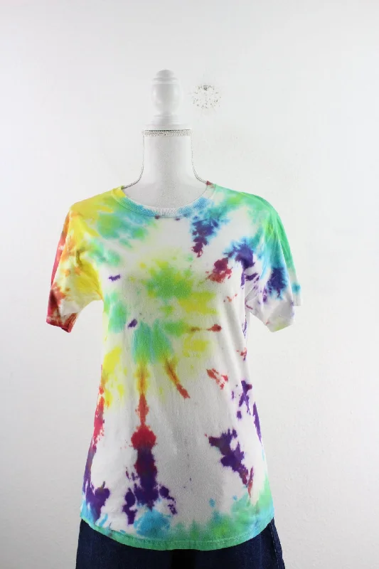 Vintage Tie Dye T-Shirt (S)-- Mesh Blend Leather Blend Suede Blend