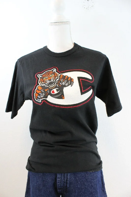 Vintage Tiger Champion T-Shirt (S)-- Houndstooth Herringbone Solid