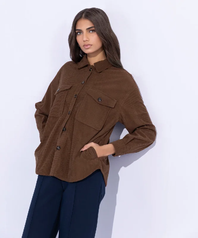 Corduroy Overshirt-- Terry Blend Velvet Blend Canvas Blend