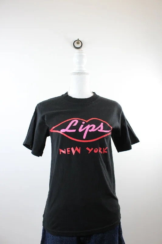 Vintage Lips T-Shirt (S)-- Silk Blend Satin Velvet