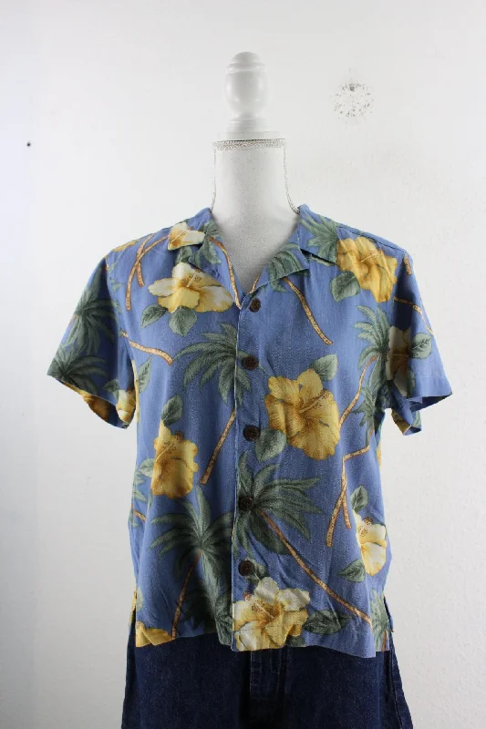 Vintage Hawaii Shirt (M)-- Ribbed T-Shirt High Neck Heavyweight