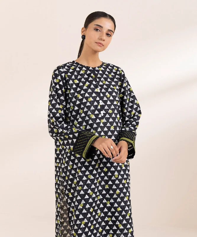 Embroidered Lawn Shirt-- Mesh Blend Leather Blend Suede Blend