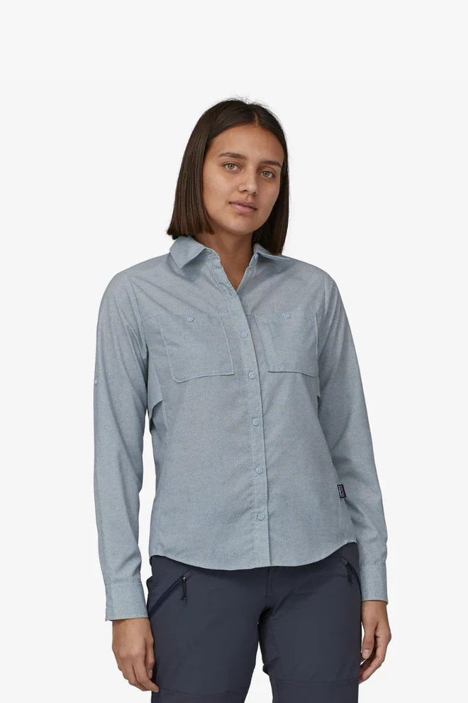 Women's Patagonia | Long Sleeve Self Guided Hiking Shirt | Steam Blue-- Layered Multi-layer Single Layer