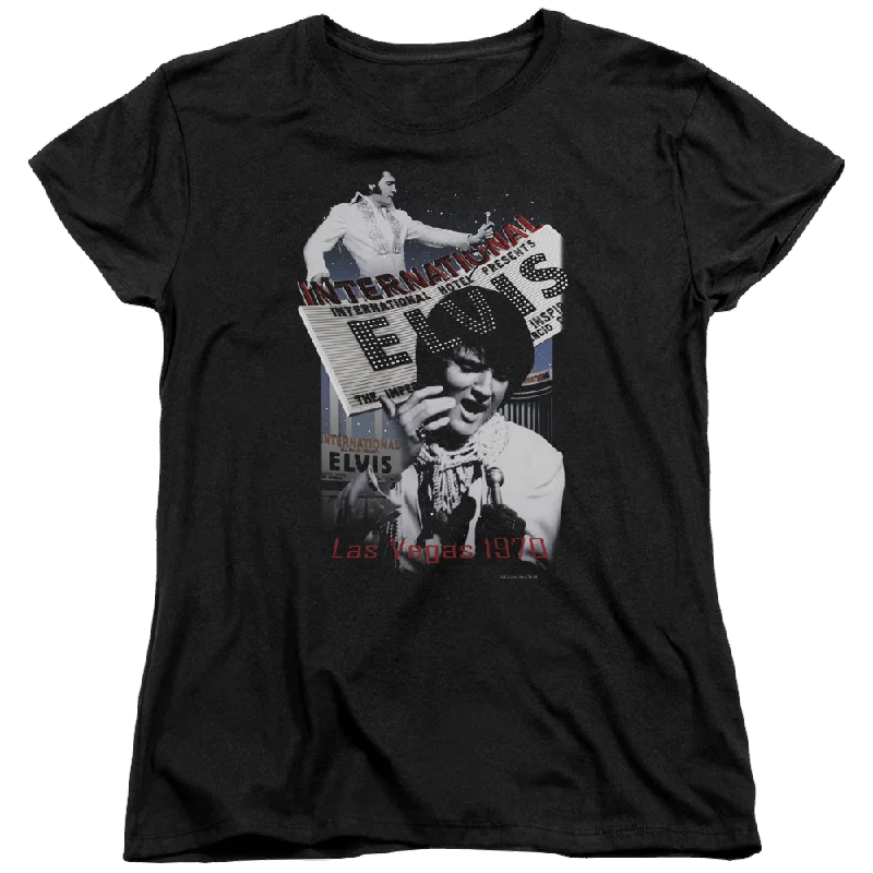 Elvis Presley International Hotel - Women's T-Shirt-- Houndstooth Herringbone Solid