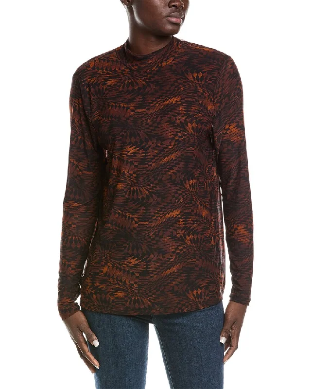 Johnny Was Plus Loreto Mesh T-Shirt-- Print Jacquard Patchwork