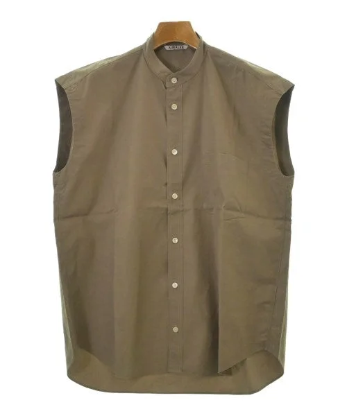 AURALEE Casual shirts-- Striped Floral Plaid