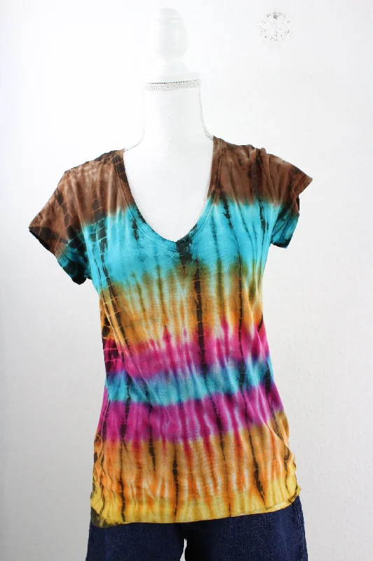 Vintage Tie Dye T-Shirt (L)-- Rayon Velvet Corduroy