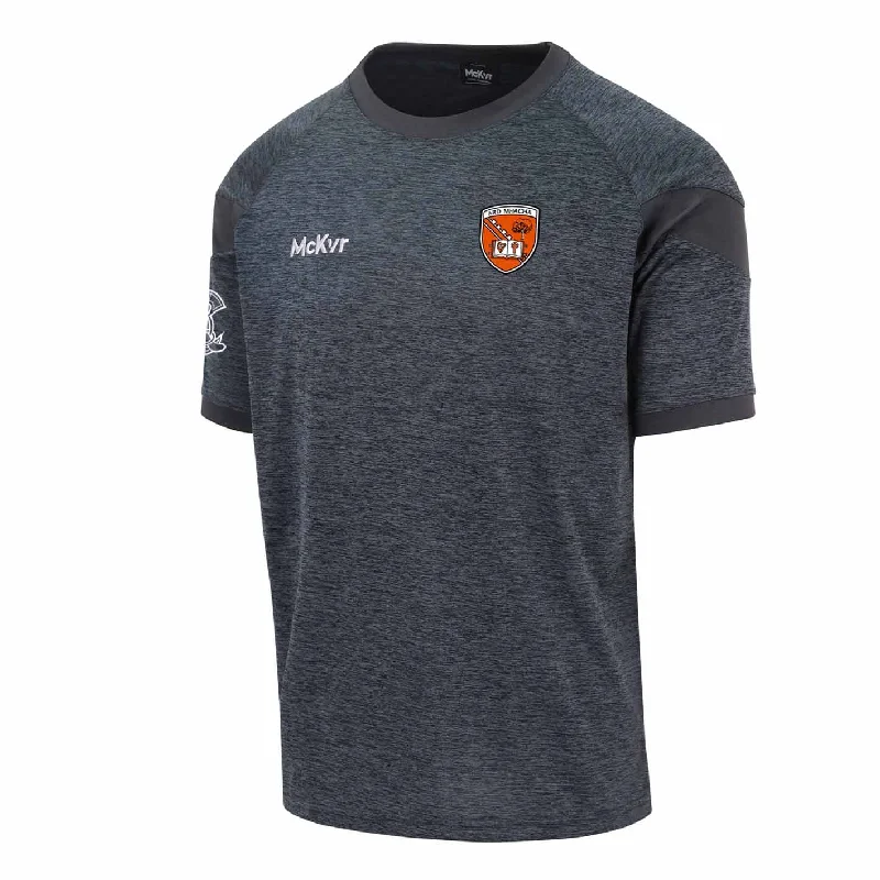 Mc Keever Armagh Camogie Official Core 22 T-Shirt - Adult - Charcoal-- Houndstooth Herringbone Solid