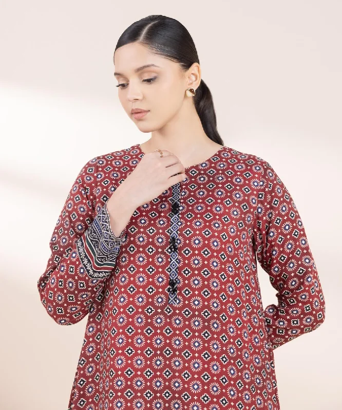 Printed Raw Silk Shirt-- Plaid T-Shirt Polka Dot Checkered