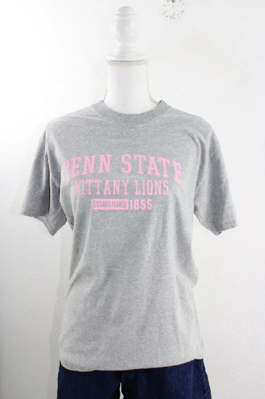 Vintage Penn State T-Shirt (M)-- Collared T-Shirt Boat Neck A-Line