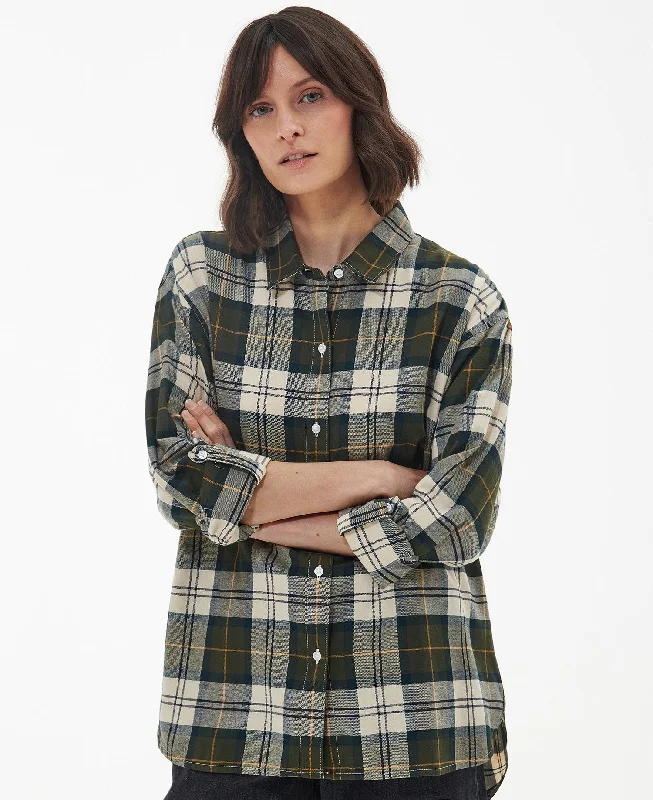 Women's Barbour | Elishaw Relaxed All Cotton Shirt | Ancient Tartan-- Striped Floral Plaid