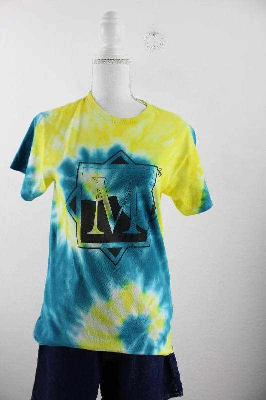 Vintage Tie Dye T-Shirt (S)-- Hooded Caped Shawl Collar