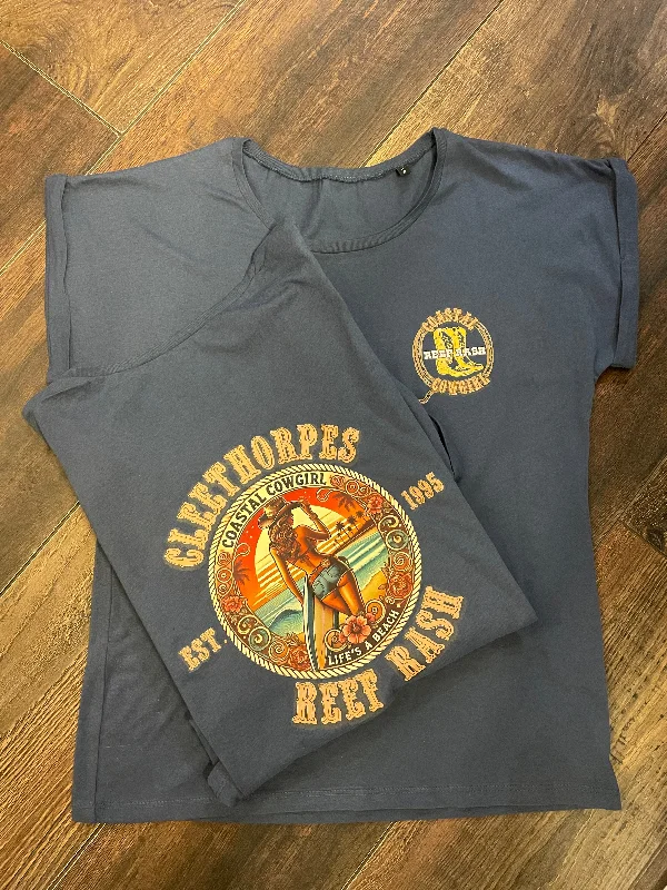 Cleethorpes Coastal Cowgirl Ladies T-Shirt-- Lace Blend Ribbed Blend Corduroy Blend