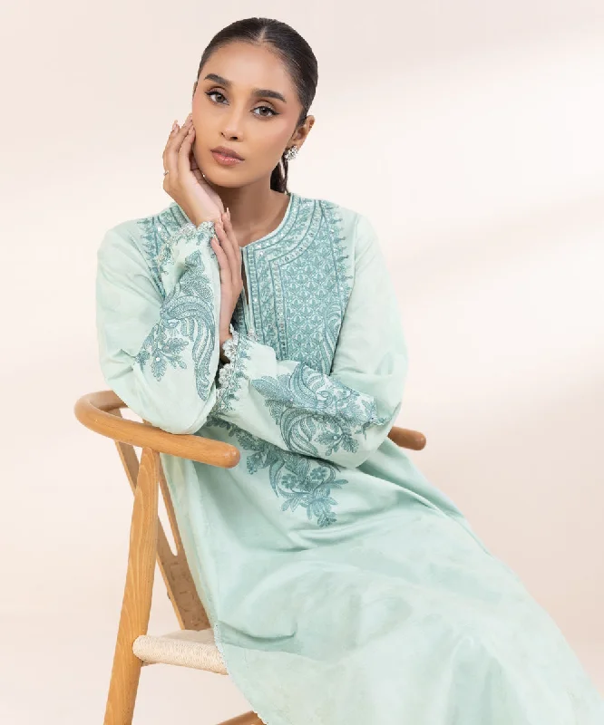 Embroidered Cotton Jacquard Shirt-- Real Fur Shearling Chenille