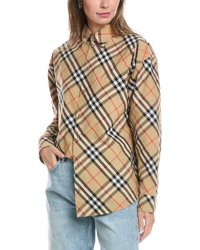 Burberry Check Pattern Shirt-- Elasticated Padded Insulated