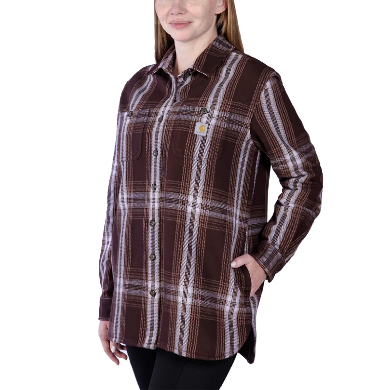 Carhartt WOMENS Loose Fit Heavyweight Twill Shirtjac-- Hooded Caped Shawl Collar