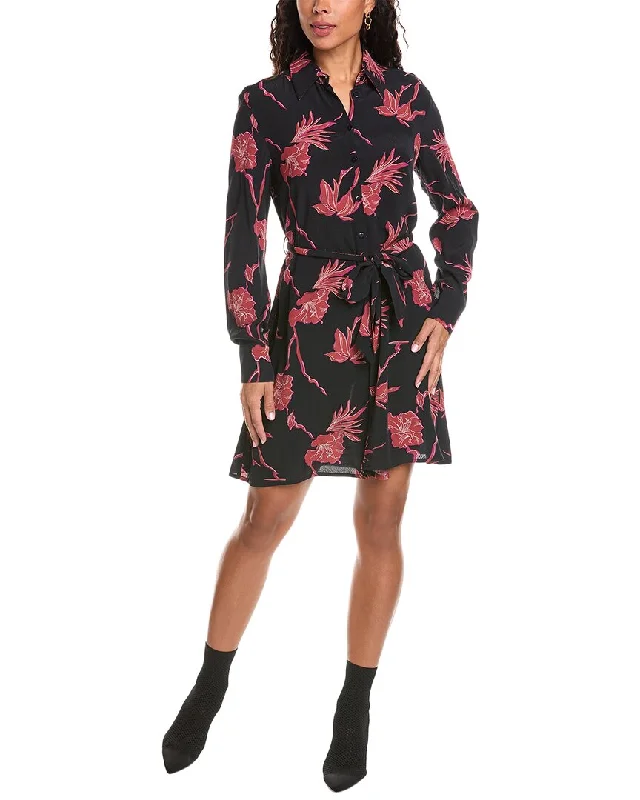 ANNA KAY Tie Waist Shirtdress-- Sequined Glittery Shiny