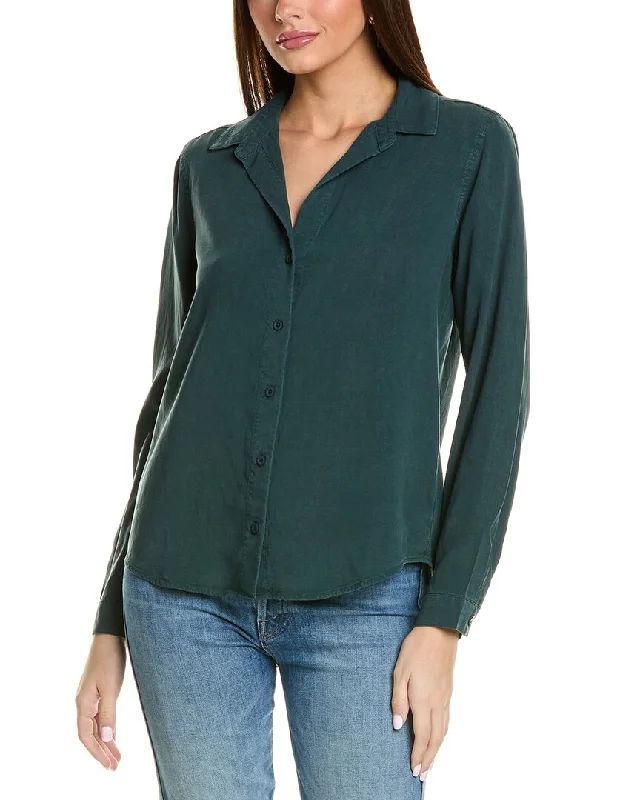 Bella Dahl Classic Button Down Shirt-- V-Neck T-Shirt Long Sleeve Cotton