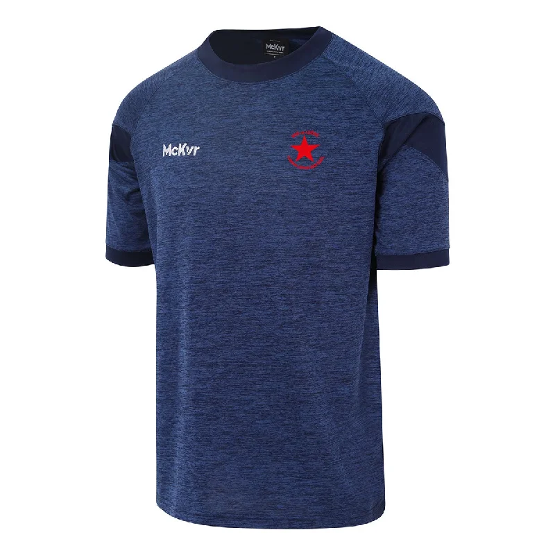Mc Keever Bruff GAA, Limerick Core 22 T-Shirt - Adult - Navy-- Ribbed Striped Patterned