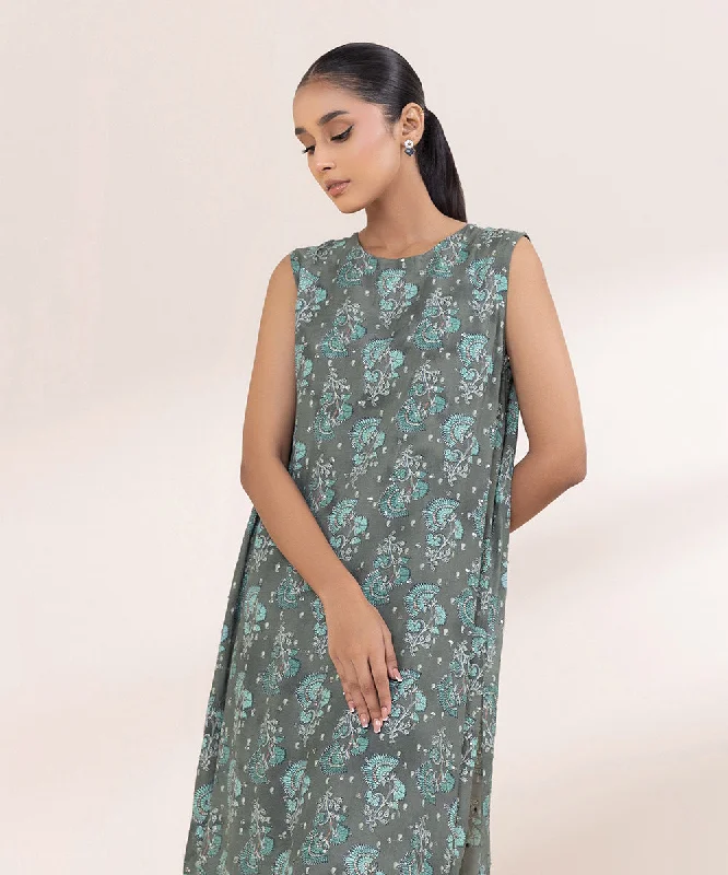 Embroidered Raw Silk Shirt-- Asymmetrical Pockets Print
