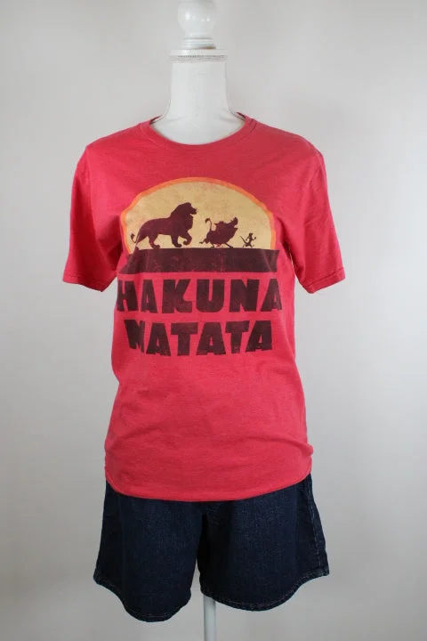 Vintage Hakuna Matata T-Shirt (S)-- Striped Floral Plaid