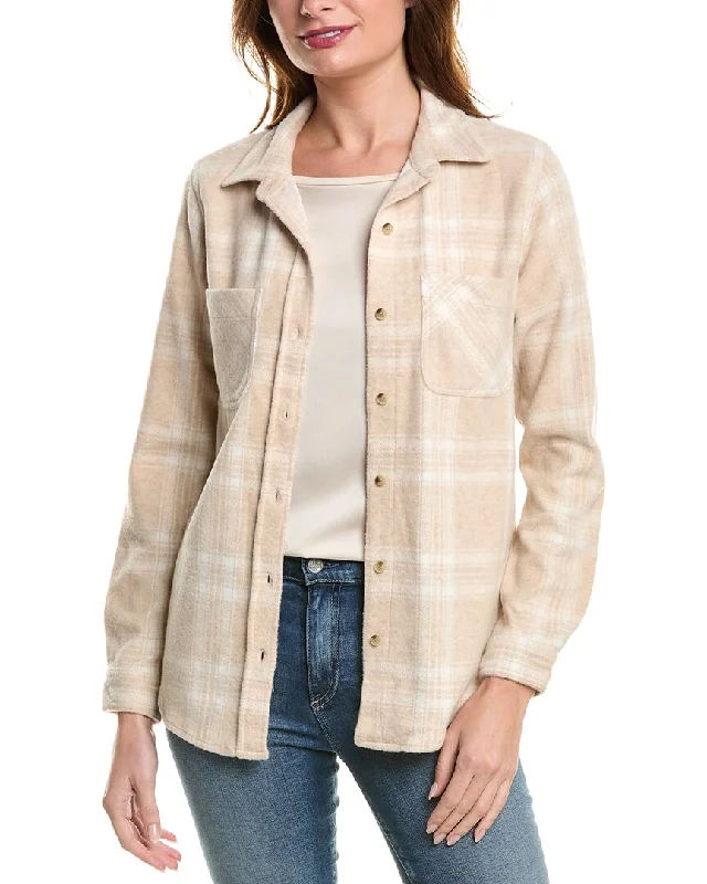 beachlunchlounge Sally Brushed Flannel Shirt-- Solid Color Striped Floral