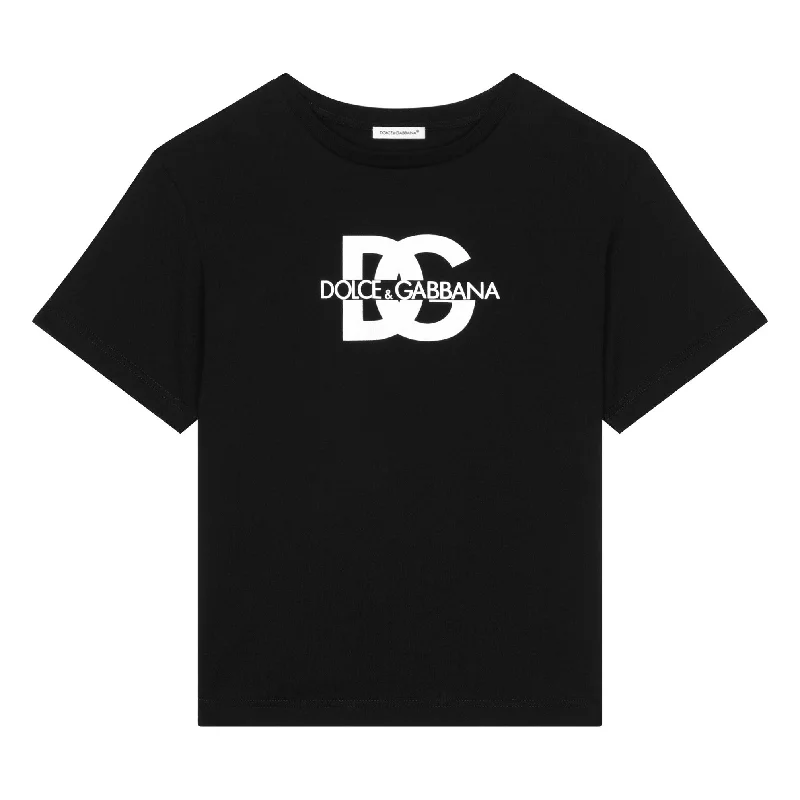 Black Logo T-Shirt-- Houndstooth Herringbone Solid