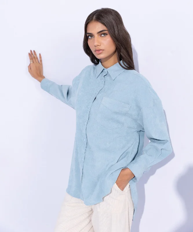 Corduroy Oversized Shirt-- Cozy Warm Stylish