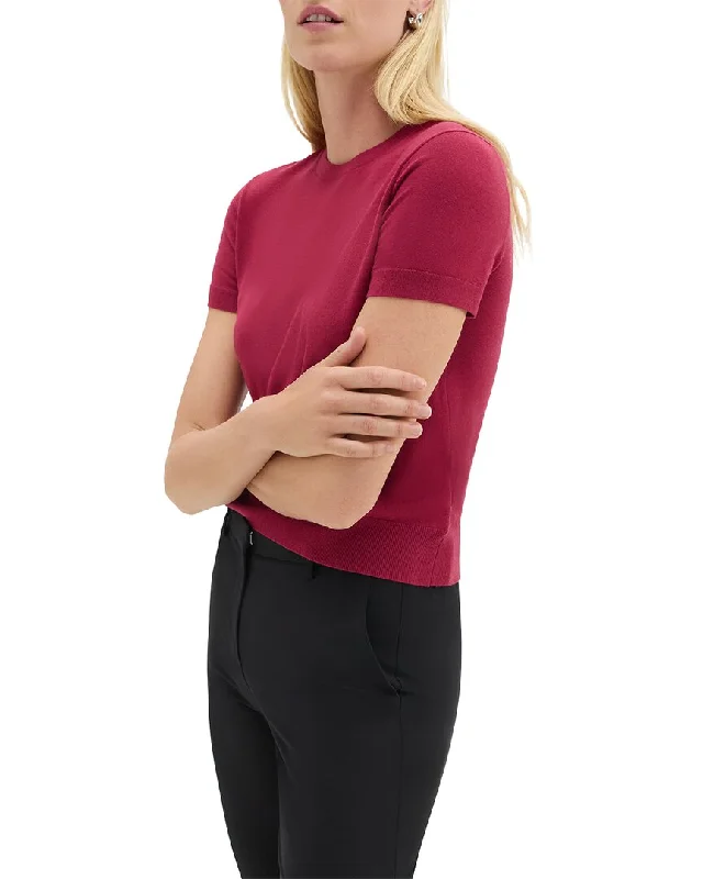 Theory Basic Wool T-Shirt-- Seamless Knitted Crochet