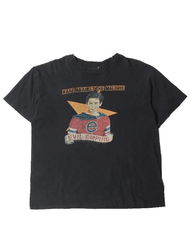 Rage Against The Machine "Evil Empire" T-Shirt-- Notch Collar Peter Pan Collar Cowl Neck