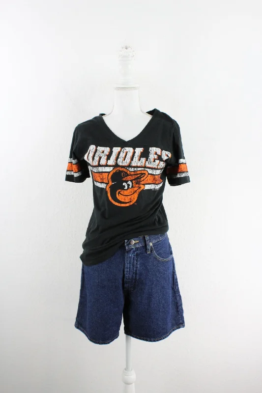 Vintage Black Orioles T-Shirt (M)-- Denim Fabric Leather Fabric Suede Fabric