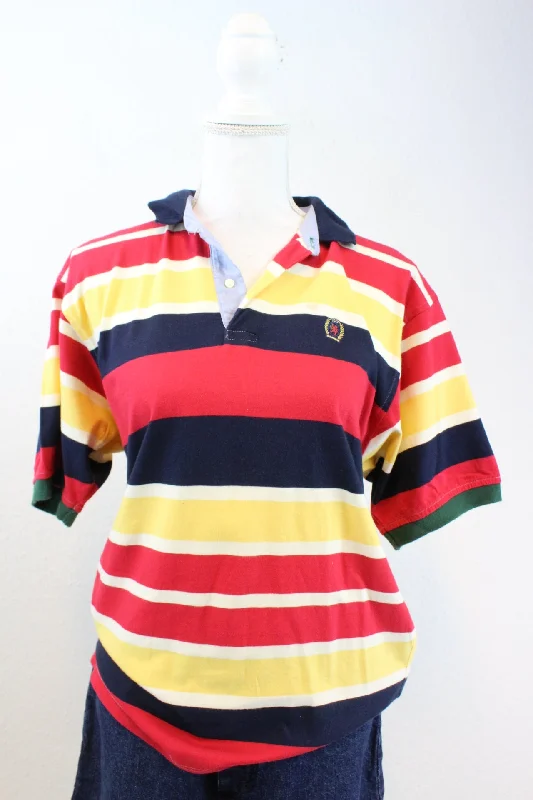 Vintage Tommy Hilfiger Polo Shirt (S)-- Graphic T-Shirt Round Neck Polyester