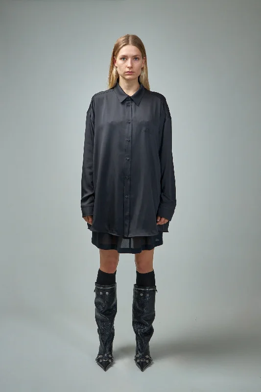 Fluid Shirt-- Notch Collar Peter Pan Collar Cowl Neck