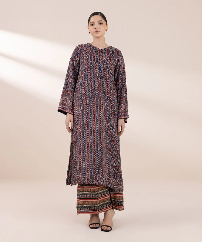 Printed Raw Silk Shirt-- Casual Formal Business