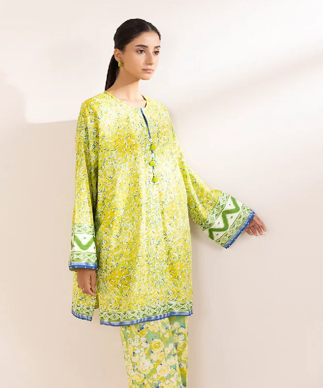 Printed Cotton Viscose Shirt-- Fleece Nylon Spandex