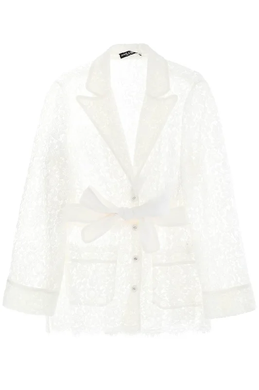 Dolce & Gabbana Women's Pajama Shirt In Cordonnet Lace-- Nylon Fabric Polyester Fabric Spandex Fabric
