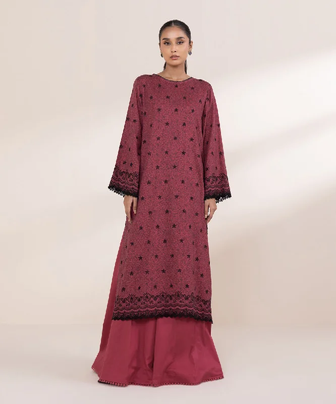 Embroidered Satin Shirt-- Rayon Velvet Corduroy