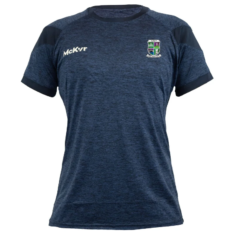 Mc Keever Leitrim Gaels GAA Core 22 T-Shirt - Womens - Navy-- Ribbed Striped Patterned
