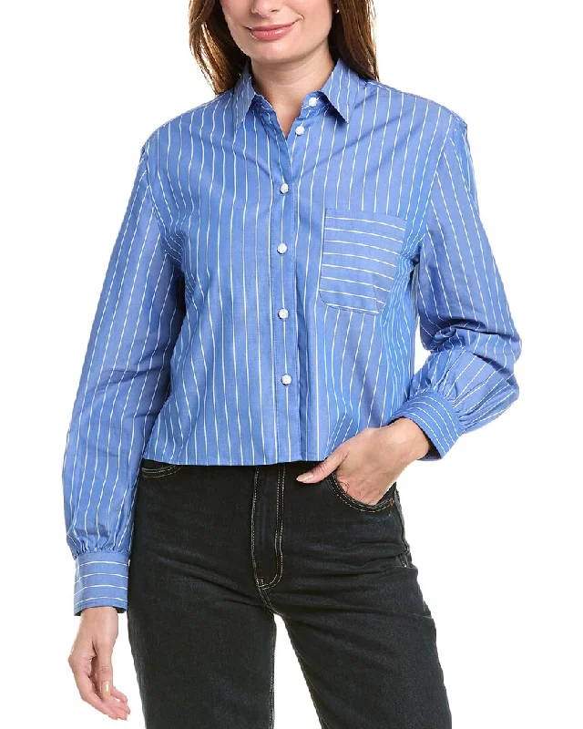 rag & bone Max Cropped Shirt-- Embroidered Appliqued Beaded