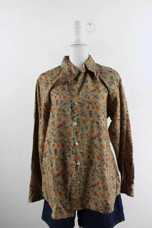 Vintage Liz Claiborne Shirt (L)-- Graphic T-Shirt Round Neck Polyester