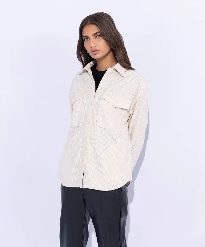 Corduroy Overshirt-- Spandex Blend Rayon Blend Denim Blend
