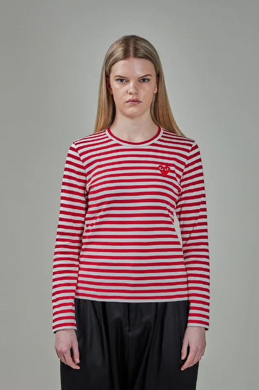 Ladies T-Shirt Knit Longsleeve-- Mesh Blend Leather Blend Suede Blend