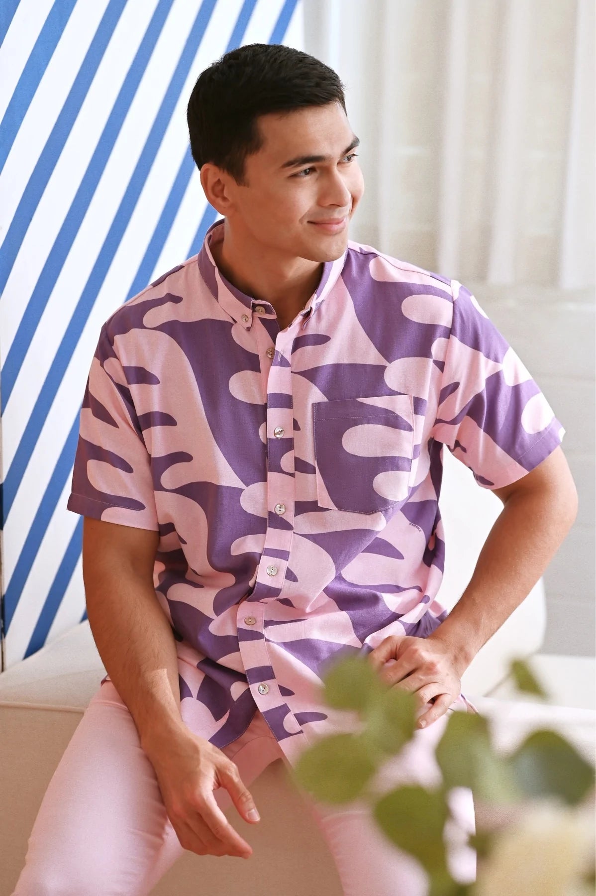 The Maraton Men Batik Shirt - Freedom-- Zippered Front Buttoned Front Snap Front